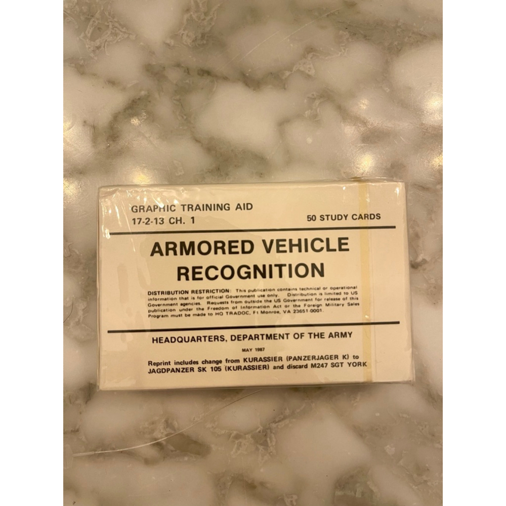 1987 US Army Armored Vehicle Recognition Cards GTA 17-2-13 CH1 Sealed NOS